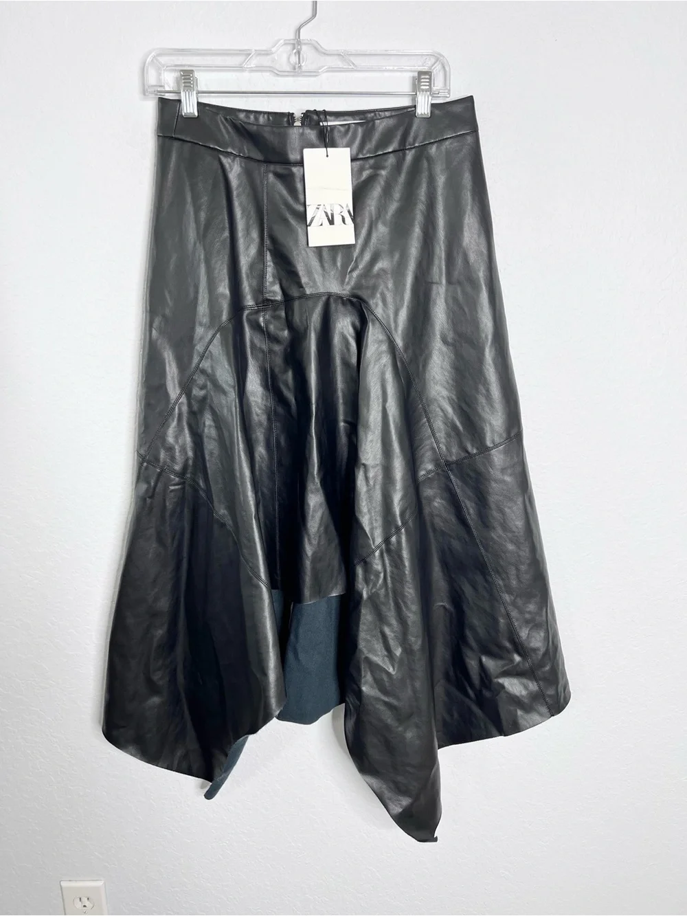 Zara asymmetric leather